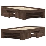 vidaXL Cadre de lit sans matelas chêne marron 100x200 cm