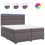 vidaXL Sommier à lattes de lit avec matelas Gris 200x200 cm Similicuir