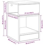 vidaXL Table d'appoint 2 Pièces Blanc 30 5 x 30 x 45 cm Bois d'ingénierie