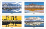 Carnet - Reflets - Paysages du monde - 12 timbres autocollants