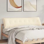 vidaXL Coussin de Dos Crème 200 x 50 cm Tissu en velours côtelé