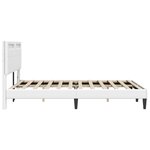 vidaXL Cadre de lit avec bandes LED Blanc 120 x 190 cm Simili cuir