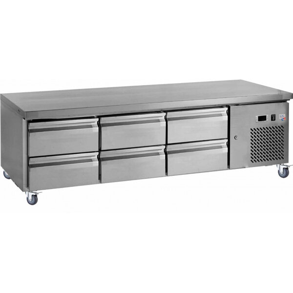 Soubassement refrigere -2/+8°c  gaz r600a - r600a - acier inoxydable6pleine x700xmm