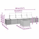 vidaXL Ensemble de canapé de jardin 5 Pièces Beige Poly rotin