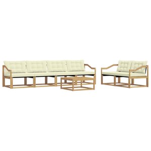 vidaXL Ensemble de canapés d'extérieur 7 Pièces Blanc et crème