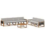 vidaXL Ensemble de canapés d'extérieur 8 Pièces Naturel et gris clair