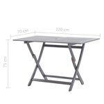 vidaXL Ensemble à manger de jardin 5 Pièces Bois d'acacia massif Gris