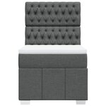vidaXL Sommier à lattes de lit avec matelas Gris foncé 80x200 cm Tissu
