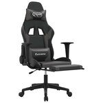vidaXL Chaise de jeu de massage et repose-pied Noir et gris Similicuir