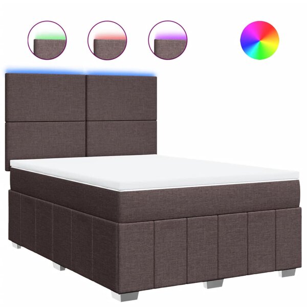 vidaXL Sommier à lattes de lit avec matelas Marron foncé 140x200 cm