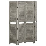 vidaXL Cloison de séparation 4 panneaux Gris 143x166 cm Bois solide