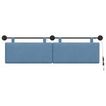 vidaXL Tête de lit suspendue Bleu Tissu en velours côtelé