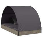 vidaXL Transat 2 places avec toit rond gris 211x112x140 cm