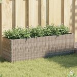 vidaXL Jardinières avec 3 pots 2 Pièces gris 105x30x32 cm résine tressée