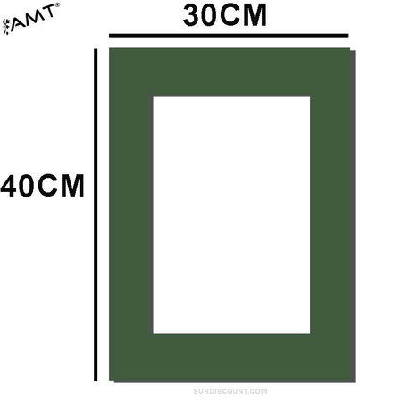 Passe partout 30x40cm vert (20x30cm) pp30v amt
