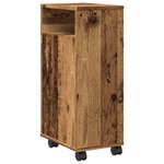 vidaXL Meuble étroit de salle de bain à roulettes vieux bois
