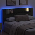 vidaXL Cabinet de Tête de Lit Chêne noir 180 x 17 x 104 5 cm