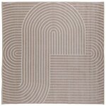 vidaXL Tapis de surface Carré HUARTE Beige 120 x 120 cm Polyester