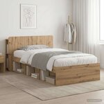 vidaXL Cadre de lit avec rangement Chêne artisanal 75 x 190 cm