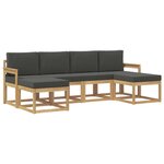 vidaXL Ensemble de canapés d'extérieur 6 pc Blanc et anthracite