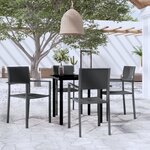 vidaXL Ensemble à manger de jardin 5 Pièces Noir