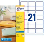 525 étiquettes transparentes - 63,5 x 38,1mm - jet d'encre - j8560-25