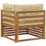 vidaXL Canapé d'angle extérieur Bois d'Acacia Massif Naturel
