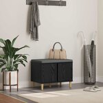vidaXL Banc d'entrée avec coussin Chêne noir 60 x 38 x 46 cm