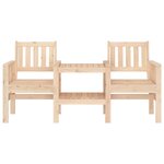vidaXL Banc de jardin avec table 2 places bois de pin massif