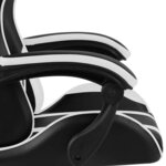 vidaXL Fauteuil de jeux vidéo et repose-pied Noir et blanc Similicuir
