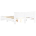 vidaXL Cadre de lit avec tête de lit et LED blanc 160x200 cm