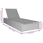vidaXL Transat avec coussin 1-personne Gris 60 x 200 x 27cm polyrotin