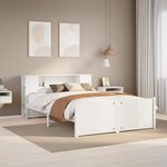 vidaXL Lit bibliothèque sans matelas blanc 140x190 cm bois pin massif