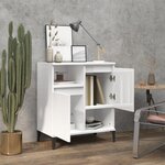vidaXL Buffet Blanc brillant 60x35x70 cm Bois d'ingénierie