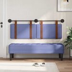vidaXL Tête de lit suspendue Avec lumière LED Bleu denim PU antique