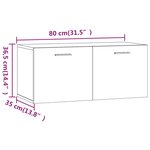 vidaXL Armoire murale Blanc brillant 80x35x36 5 cm Bois d'ingénierie