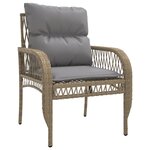 vidaXL Salon de jardin avec coussins 4 Pièces beige résine tressée