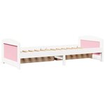 vidaXL Lit de jour et 2 tiroirs sans matelas IRUN blanc rose 90x200 cm