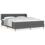 vidaXL Lit à Ressorts avec Matelas Crème 90x200 cm Tissu Gris foncé