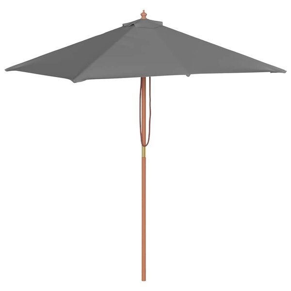 vidaXL Parasol d'extérieur avec mât en bois 150x200 cm anthracite