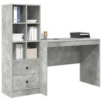 vidaXL Bureau avec tiroir 2 Pièces Gris béton