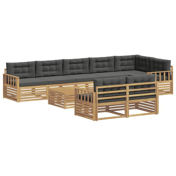 vidaXL Ensemble de canapés d'extérieur 9 pc Blanc et anthracite