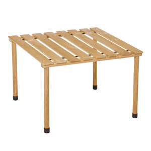 Table basse pliable de jardin camping plateau à lattes dim. 58L x 58l x 40H cm sac transport inclus bois sapin pré-huilé