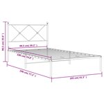 vidaXL Cadre de lit métal avec tête de lit blanc 100x190 cm