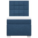 vidaXL Sommier à lattes de lit avec matelas Bleu 100x200 cm Tissu
