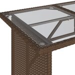 vidaXL Table de jardin avec dessus en verre marron 110x68x70 cm rotin