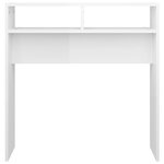 vidaXL Table console Blanc brillant 78x30x80 cm Aggloméré