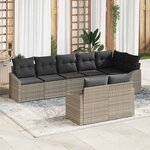 vidaXL Ensemble de salle à manger pour jardin 8 Pièces Gris clair