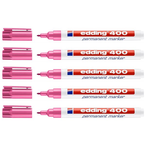 Marqueur Permanent 400 Rose Pointe Fine 1 mm x 5 EDDING