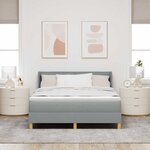 vidaXL Lit à Ressorts avec matelas Gris clair 140 x 190 cm tissu